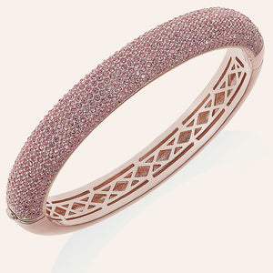 "Pure Radiance" 10 Row Pave Crystal Hinged Bangle Bracelet