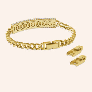"Legacy Delight" 4.9 ctw Pave ID Curb Link Bracelet More Colors