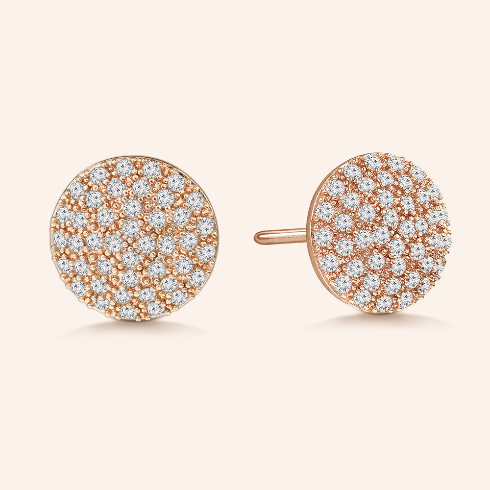 "Perfect Touch" 1.2ctw Pave Circle Stud Earrings