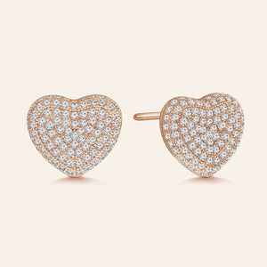 "Secret Love" 2.0ctw Pave Heart Stud Earrings