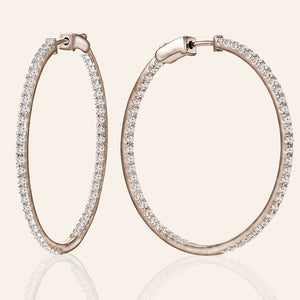 “1 Row Grand” 1.1ctw  Inside-outside Hoop Earrings