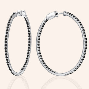 “1 Row Grand” 1.1ctw  Inside-outside Hoop Earrings