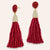 “Time to Tassel” Pave Crystals & Seed Beads Drop Earrings