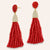 “Time to Tassel” Pave Crystals & Seed Beads Drop Earrings