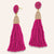 “Time to Tassel” Pave Crystals & Seed Beads Drop Earrings