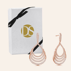 "Heartstrings" 4.7ctw Pave Open Drop Dangling Earrings