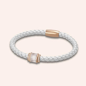 "Charming Baguette" Woven Genuine Leather Bracelet