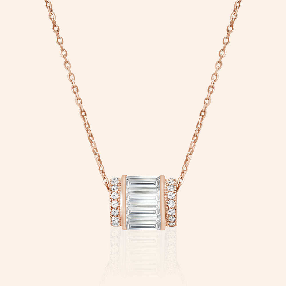 "Delicate Baguette" 2.3ctw Barrel Micro-Pave Necklace
