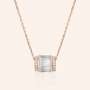 "Delicate Baguette" 2.3ctw Barrel Micro-Pave Necklace