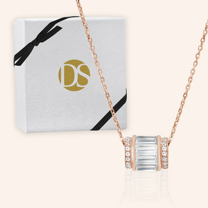 "Delicate Baguette" 2.3ctw Barrel Micro-Pave Necklace