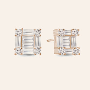 "Princess Grace" 2.6CTW Baguette Stud Earrings .925 Sterling Silver