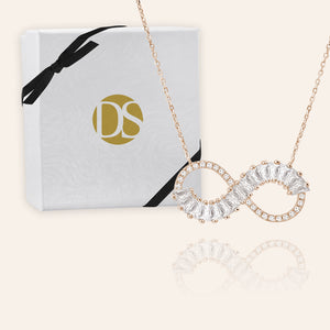 "Endless Beauty" 3.5CTW Baguette Infinity Sign Necklace