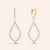 "Moonlight Sparkle" 2.6CTW Baguette Open Marquise Drop Earrings