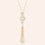 "Tassel Glamour" 6.2CTW Baguette Statement Pendant Necklace