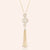 "Tassel Glamour" 6.2CTW Baguette Statement Pendant Necklace