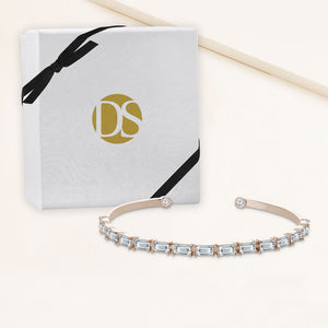 "Simply Stated" 4.2 CTW Baguette Linear Adjustable Cuff