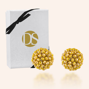 "Full Bloom" Handcrafted Crochet Faceted Beaded Crystal Post Earrings