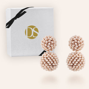 "Dangle Bloom" Handcrafted Crochet Faceted Beaded Crystal Drop Earrings