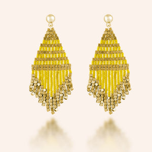 "Trillian" Handcrafted Woven Beaded Drop Earrings
