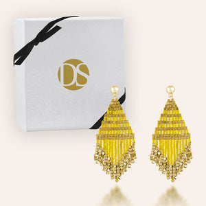 "Trillian" Handcrafted Woven Beaded Drop Earrings