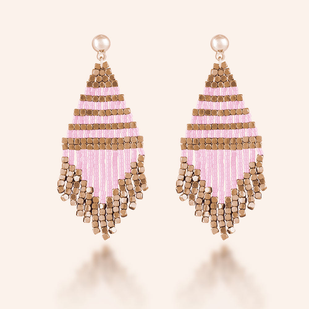 "Trillian" Handcrafted Woven Beaded Drop Earrings