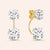 "Trendy Duet" 6.5CTW 2 Round Cut Stones Front Back Earrings - Sterling Silver / Gold Vermeil