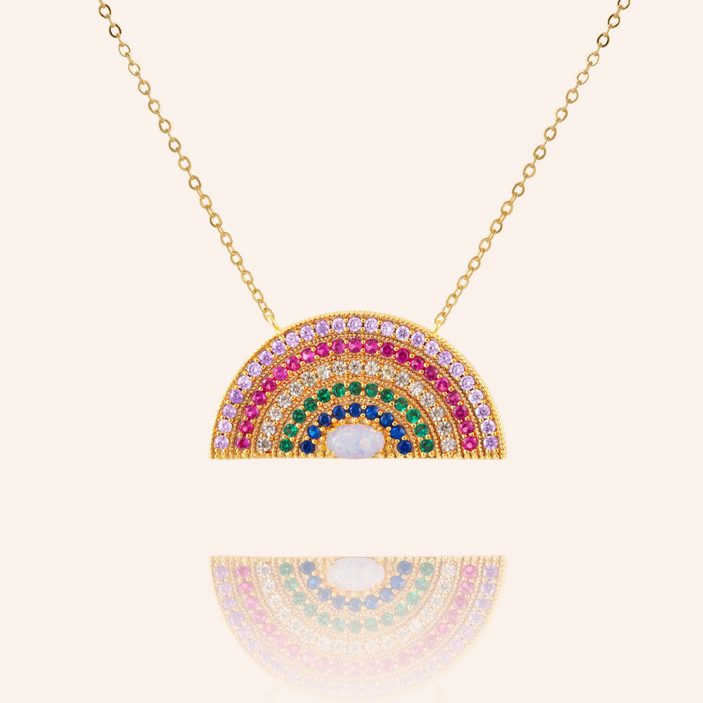 🎁 "Inner Beauty" 2.3CTW Pave Rainbow Pendant Necklace (100% off)