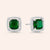 "Jemma" 0.9CTW Square Cushion Cut Halo Stud Earrings - Silver