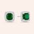 "Jemma" 0.9CTW Square Cushion Cut Halo Stud Earrings - Silver