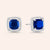 "Jemma" 0.9CTW Square Cushion Cut Halo Stud Earrings - Silver