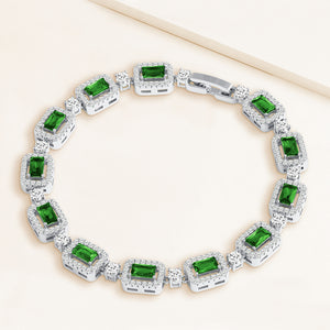 "You're a Gem" 6.5CTW Emerald and Round Cut Tennis Bracelet - Includes Extender