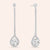 "Runway"  5.5CTW Pave Prong-set Round Cut Dangling Earrings - Silver