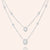 "Daily Double" 3.8CTW Oval Cut Halo Pendants Duo Layering Necklace - Silver