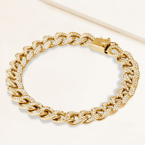 "Links of Glam" 6.2 Pave Curb Chain Bracelet