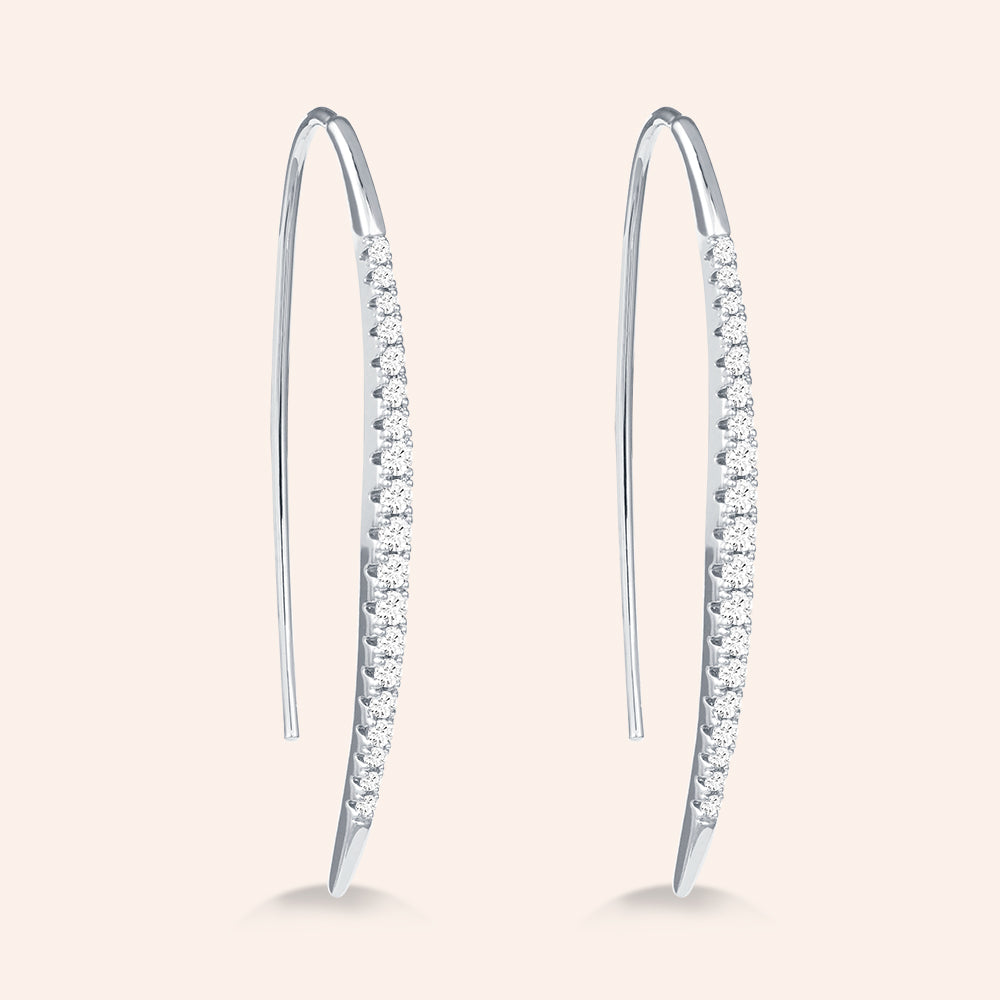 "Illusions" 1.2CTW Pave Linear Drop Earrings