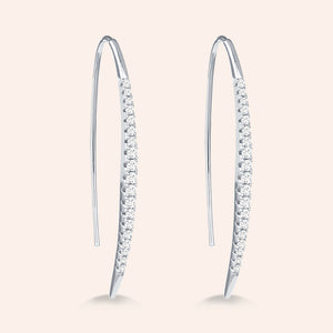 "Illusions" 1.2CTW Pave Linear Drop Earrings