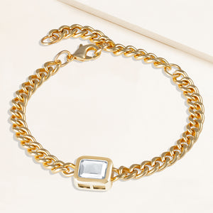 "Celeb" 1.8 Baguette Cut Curb Chain Bracelet