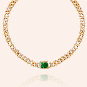 "A Million Reasons" Statement Baguette Pave Link Choker Necklace