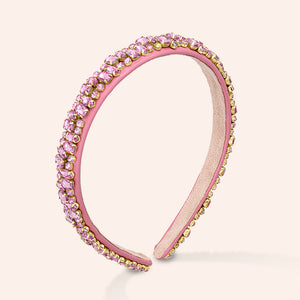"Empress" Crystal embellishments Vegan Leather Headband