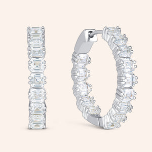 "Princess Awaits" 4.76CTW Asher Cut Inside-outside  1.25" Hoops