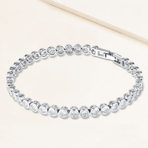 "Milestone Shine" 3.7CTW Round Cut Bezel Set Tennis Bracelet - Includes Extender