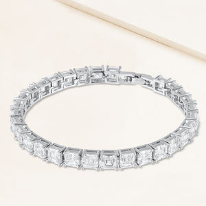 "Princess Awaits" 9.1CTW Asher Cut Tennis Bracelet -Includes Extender