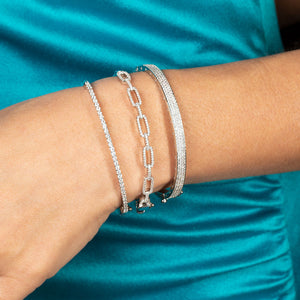 "Lux Links" 2.9CTW Hinged Bangle Bracelet