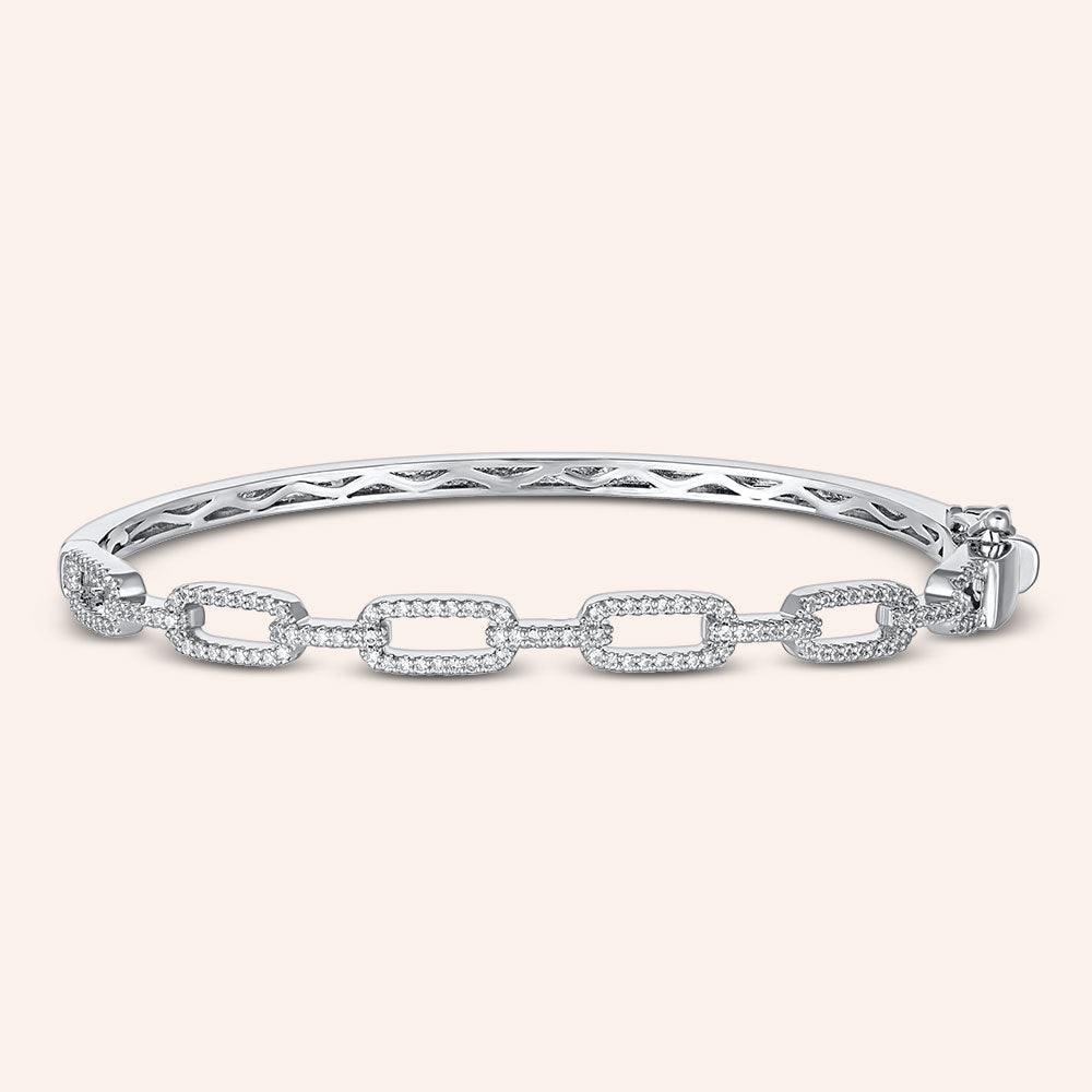 "Lux Links" 2.9CTW Hinged Bangle Bracelet