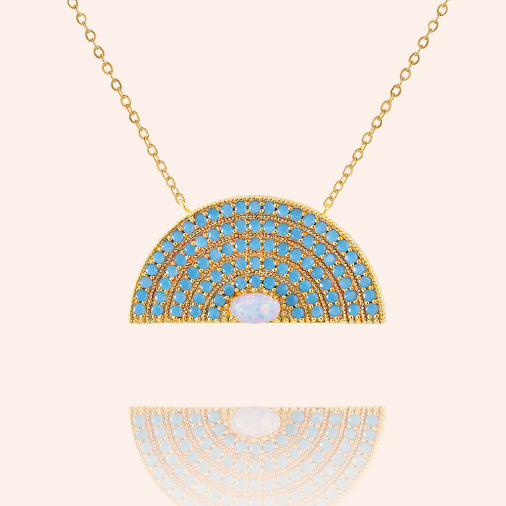 "Inner Beauty" 2.3CTW Pave Rainbow Pendant Necklace