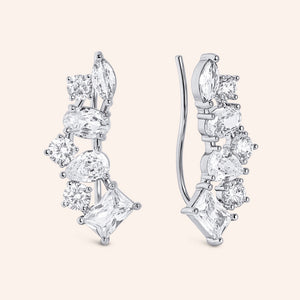 "Riley" 7.5CTW Mixed-cuts Climber Earrings