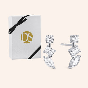"Darcy" 1.8CTW Sterling Silver Mixed-cuts Stud Earrings