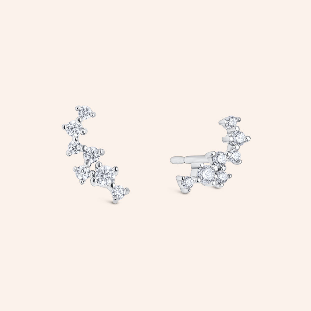 "Eden" 0.1CTW Sterling Silver Delicate Stud Earrings