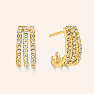 "Florence" 0.9CTW Sterling Silver Pave Stud Earrings