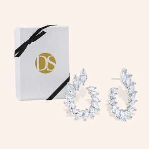 "Lights out" 11.9CTW Marquise Cut 1.2" Front Back Earrings
